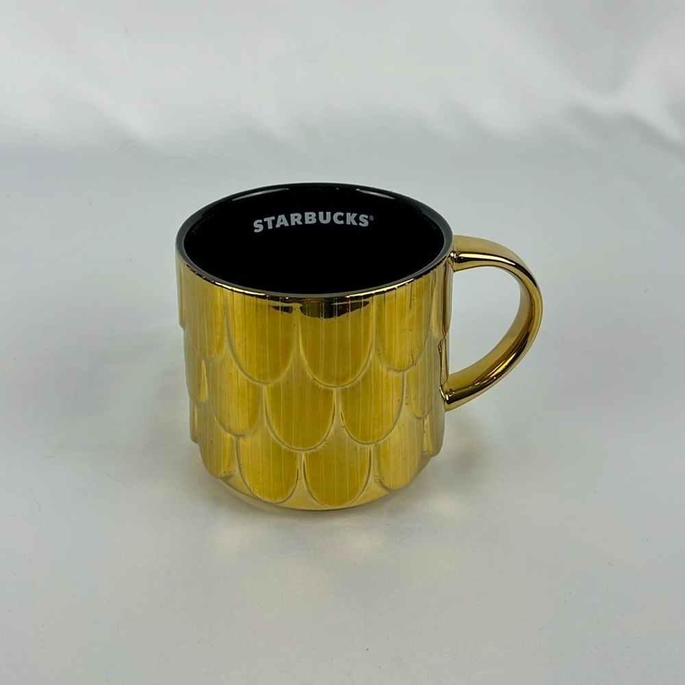 Starbucks 2019 Holiday Collection Gold Mermaid Siren Scales 14oz. Coffee Mug Cup